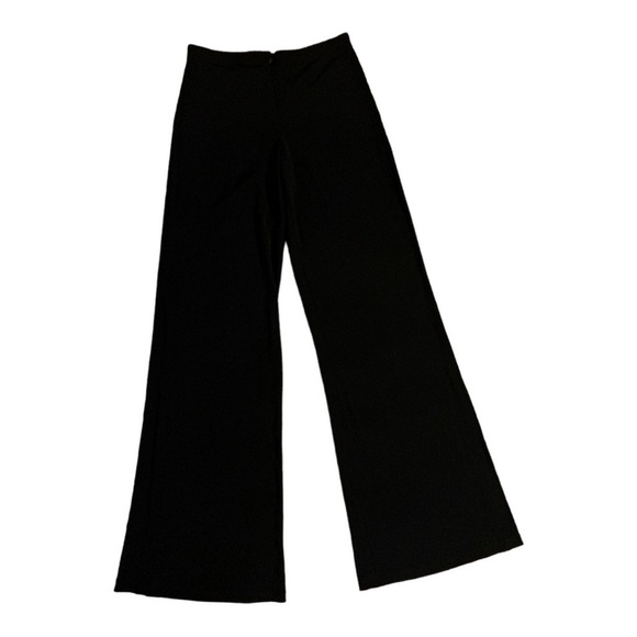 Y2k Wide leg pants Cache black front zipper pull on stretchy sexy stretchy - Picture 2 of 4